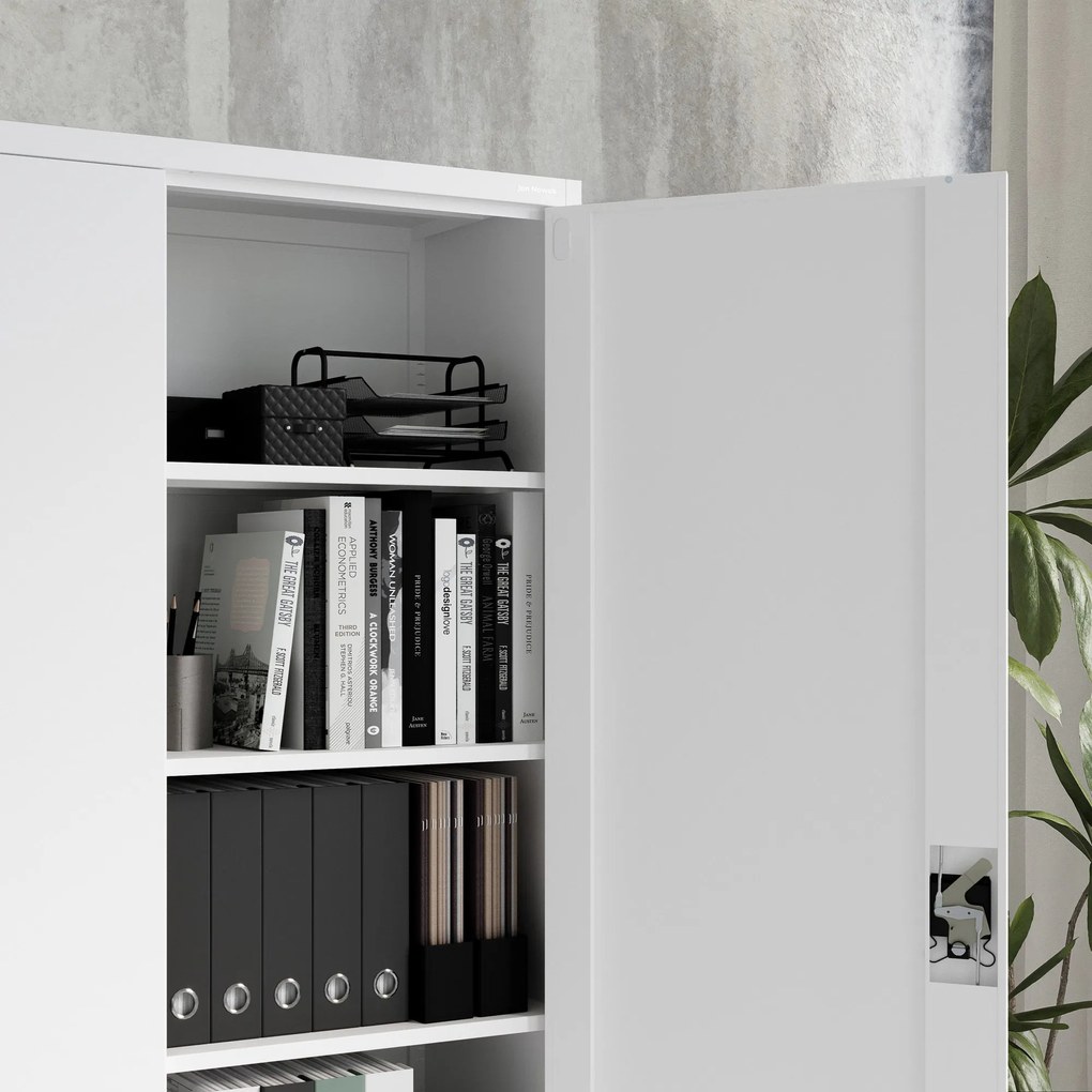 Fém iratszekrény JAN II, 1150 x 1850 x 400 mm, fehér