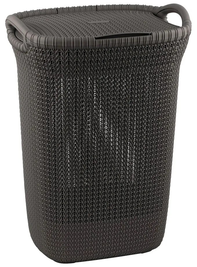 Knit Tall sötétszürke ruhakosár, 57 l - Curver