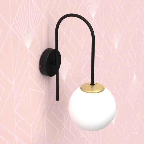 Fali lámpa CAMBRIDGE 1xE14/60W/230V fekete/sárgaréz