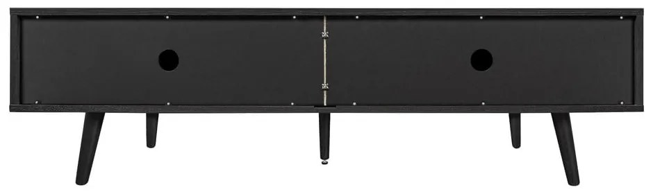 Fekete TV-állvány tölgyfa dekorral 178x50x40 cm Rove – Woodman