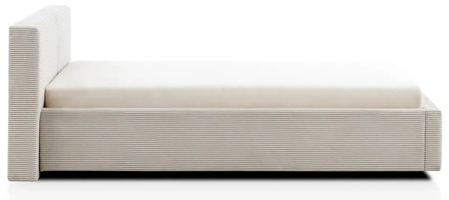 Bézs kárpitozott franciaágy ágyrács nélkül 140x200 cm Cube – Meise Möbel