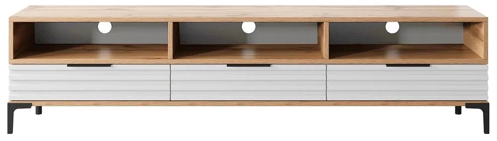 Tv szekrény/asztal Ricko 3D (természetes tölgy + fehér). 1098752