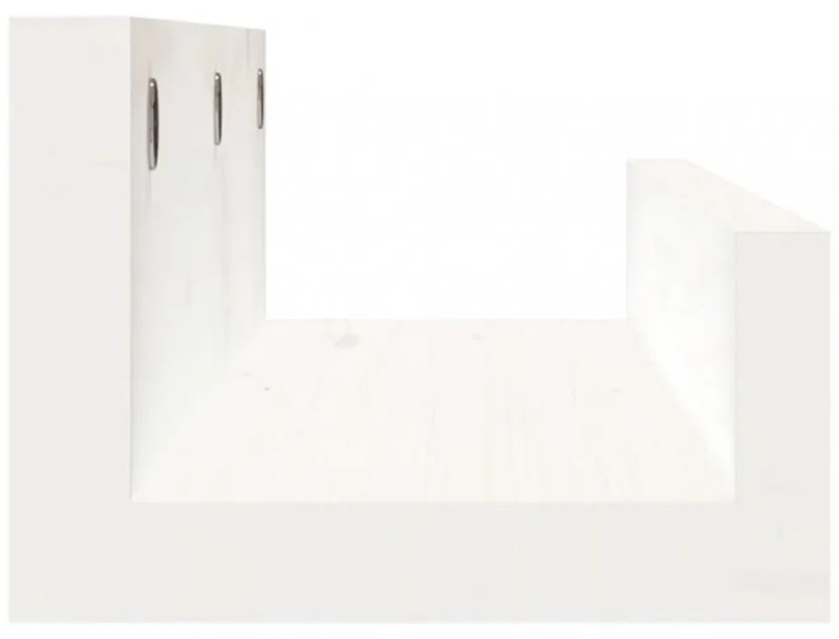 2 db fehér tömör fenyőfa fali polc 50 x 12 x 9 cm