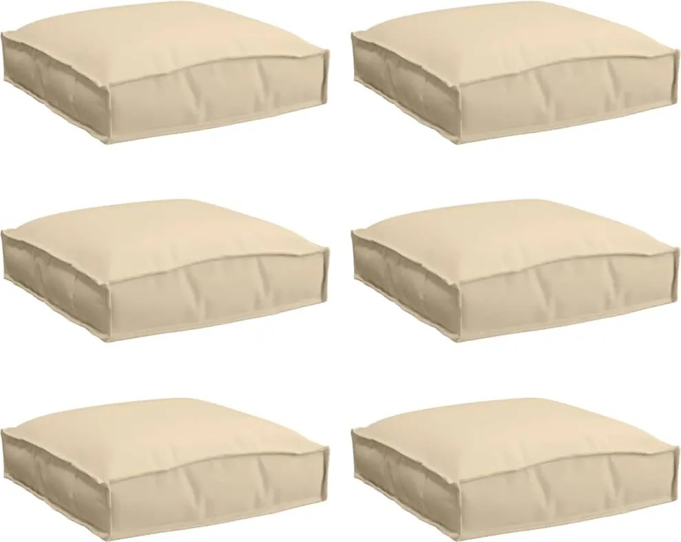 vidaXL Párna 6 pcs Bézs 40 x 40 x 8 cm Oxford Szövet