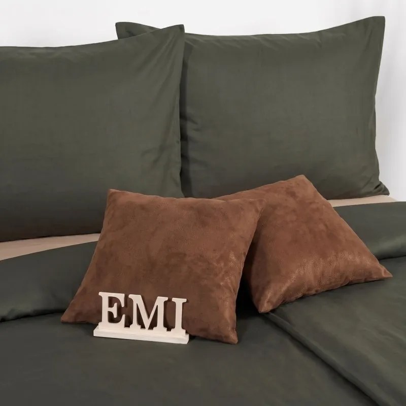 EMI Dark Green damasztszatén ágyneműhuzat