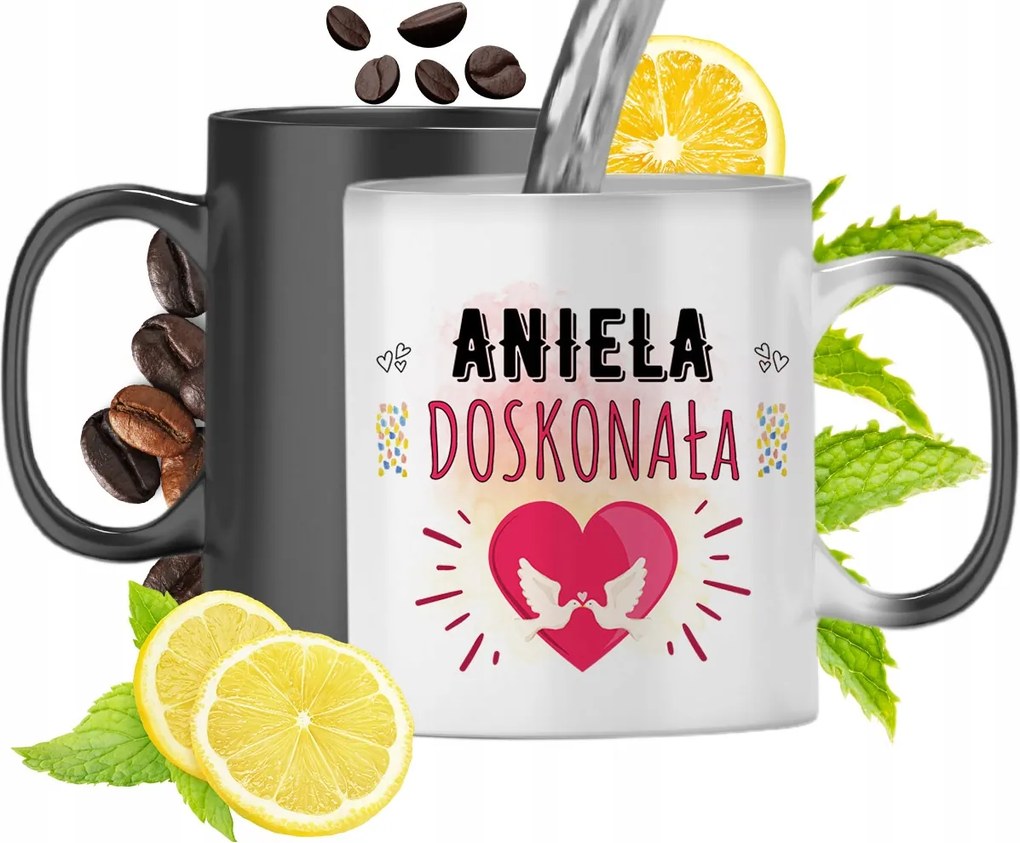 Varázsbögre Angyaloknak Fekete Matt Nyomtatott Mintával 330ml