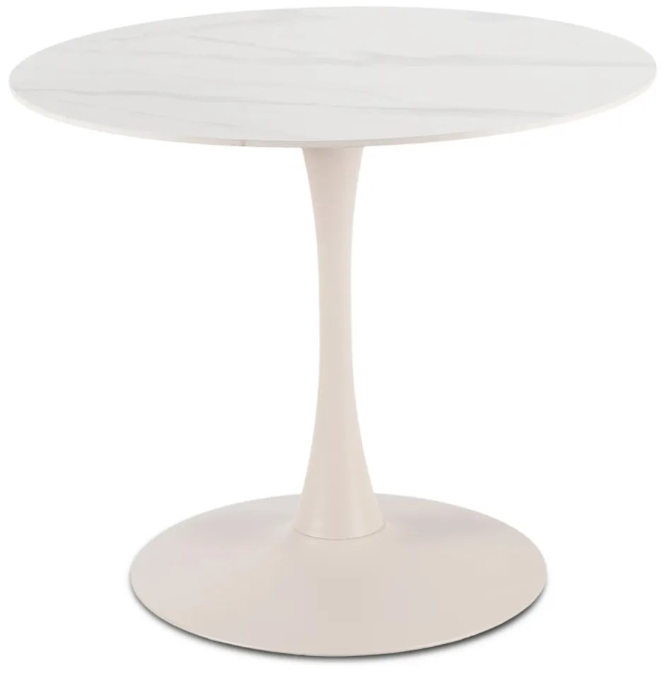 SANDER 90 cm-es étkezőasztal fehér/kasmír színben