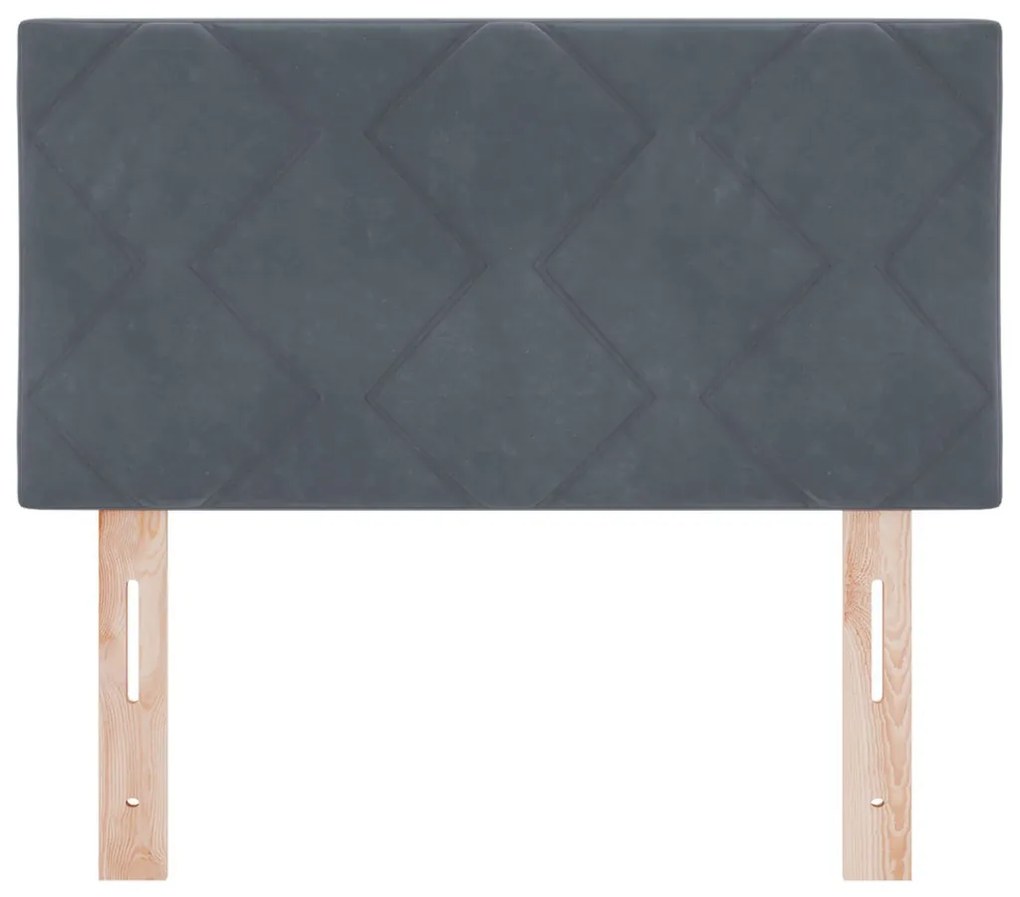 Fejtámla Gyémánt Blokkok Design Sötét Szürke 80 cm Bársony