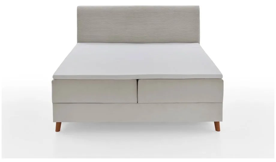 Bézs boxspring ágy tárolóhellyel 160x200 cm Memphis - Meise Möbel