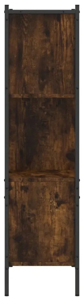 füstös tölgy színű szerelt fa könyvszekrény 72x28x109 cm