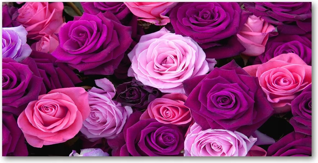 Üvegpanel konyhába Rózsa 120x60 cm Ragasztó