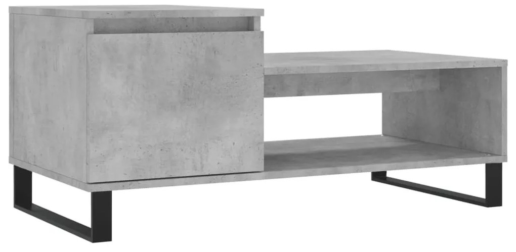 Betonszürke szerelt fa dohányzóasztal 100 x 50 x 45 cm