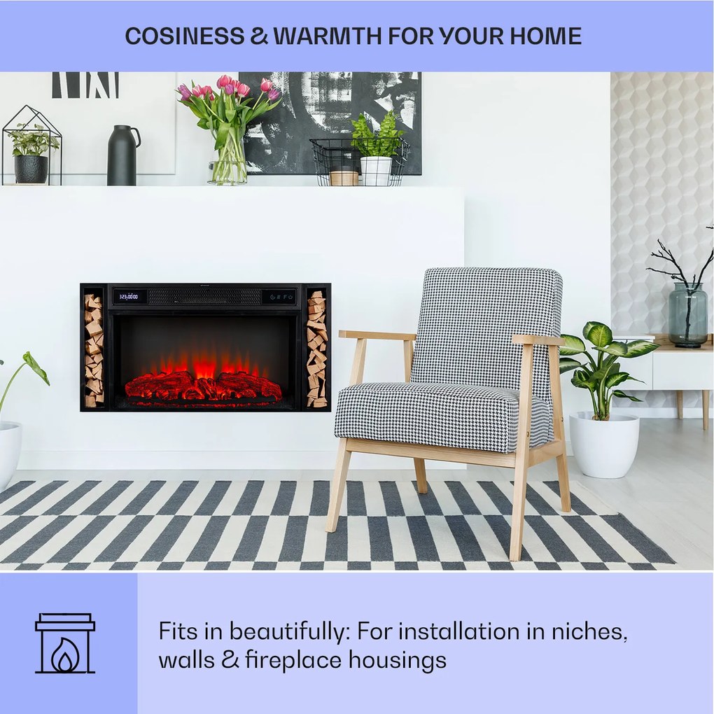 Klarstein Villarrica, elektromos kandalló, 1900 W, LED technológia, távvezérlés