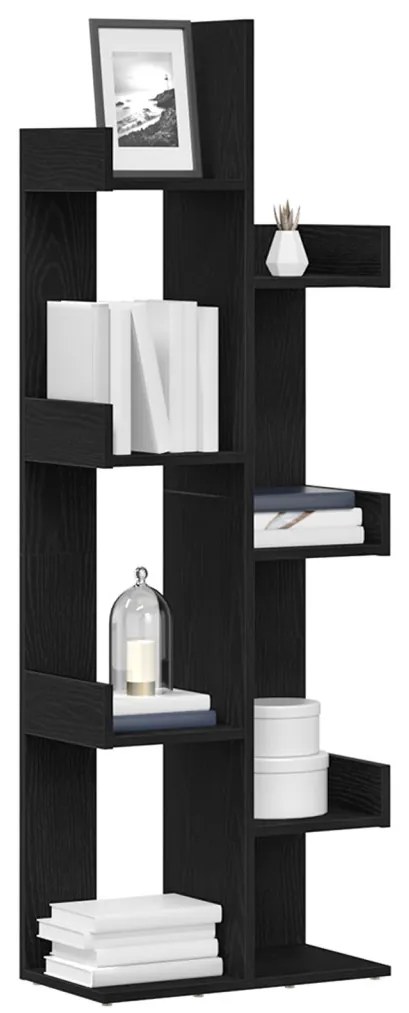 Könyvespolc Fekete Tölgy 48x25,5x140 cm Műanyag