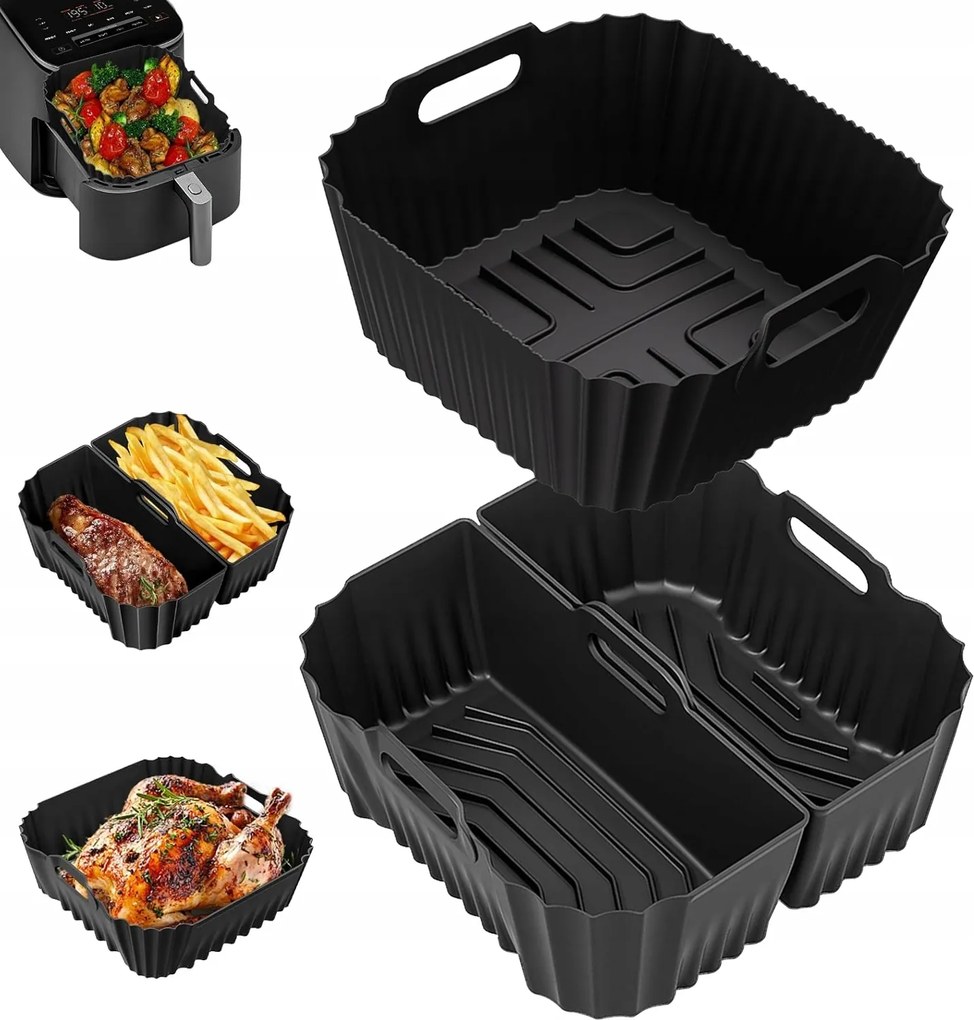 3x Szilikon Forma Zsírmentes Olajsütőhöz Air Fryer Utántöltő