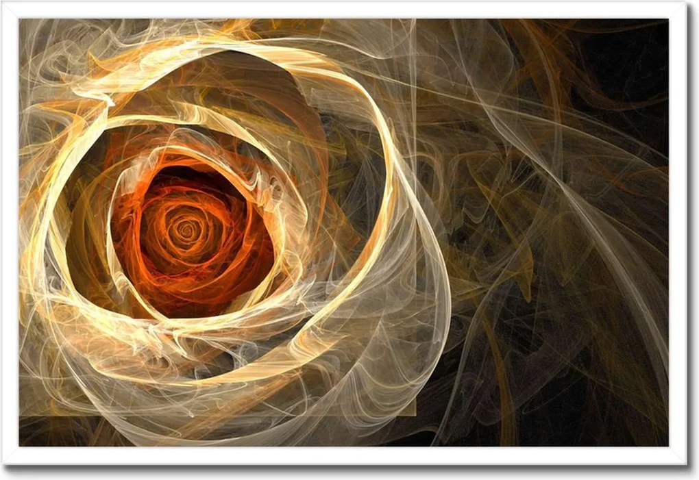 Poszter keretben 60x40 Fraktál rózsa