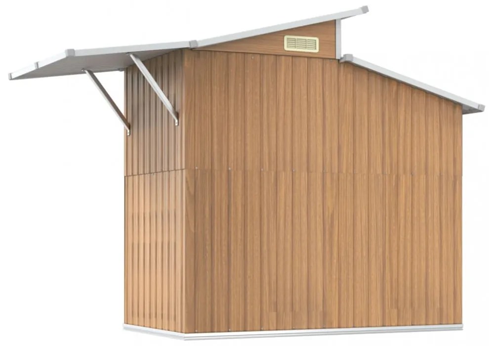barna horganyzott acél kerti fészer 270 x 130 x 208,5 cm