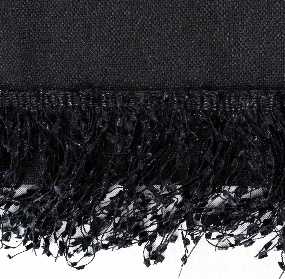 Elegáns asztali futó Jasper 40x140 fekete rojtos glamour dekoratív