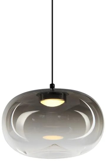 LED Csillár zsinóron VASO LED/4W/230V átm. 18 cm fekete/füstös