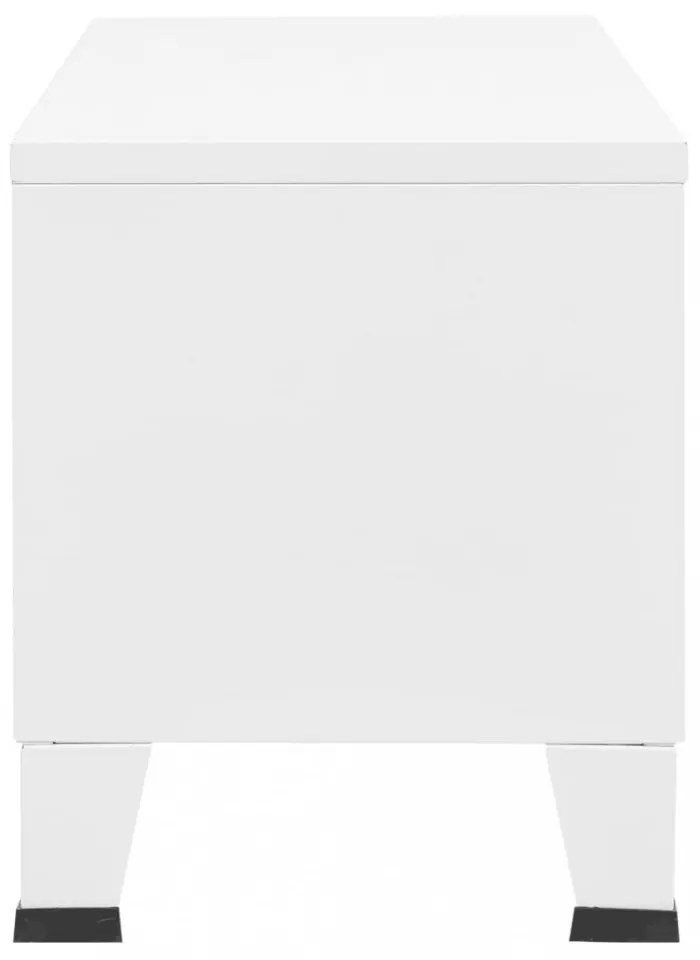 fehér fém ipari stílusú TV-szekrény 105 x 35 x 42 cm