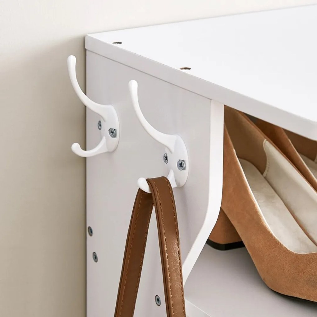 CINDY cipőtartó, 6 szint, 30x26,4x110,4 cm, fehér Vasagle