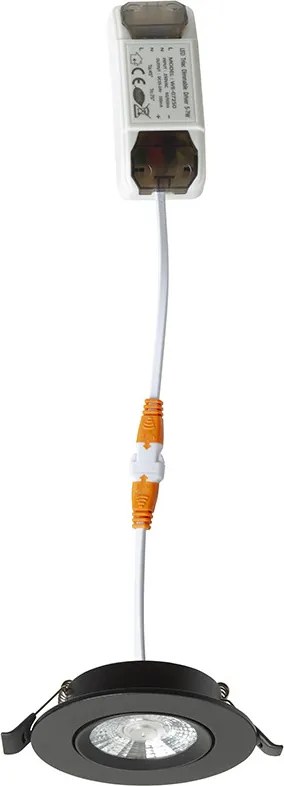 RENDL NEFRIT DIMM süllyesztett lámpa fekete 230V LED 6W 36° 3000K