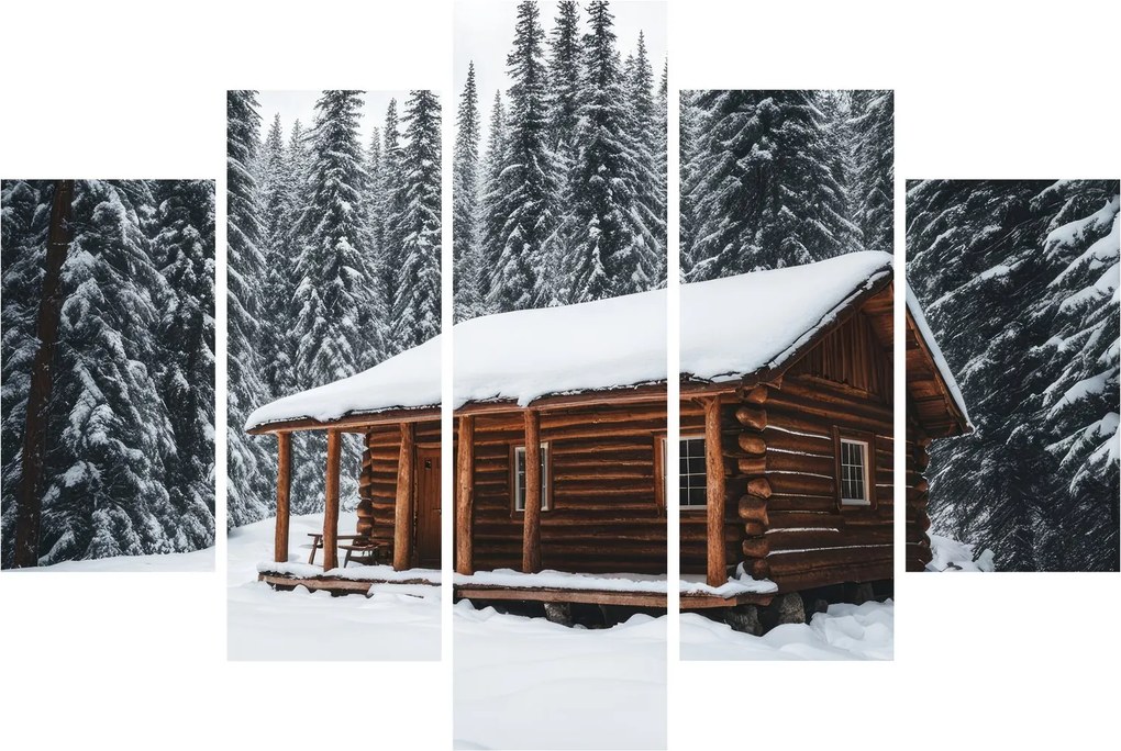 Kép - Hóval borított kunyhó (150x105 cm)