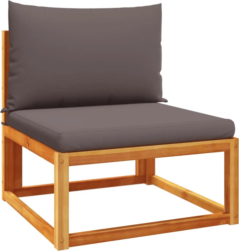 vidaXL karfa nélküli kerti kanapé párnákkal, akácfa és rattan