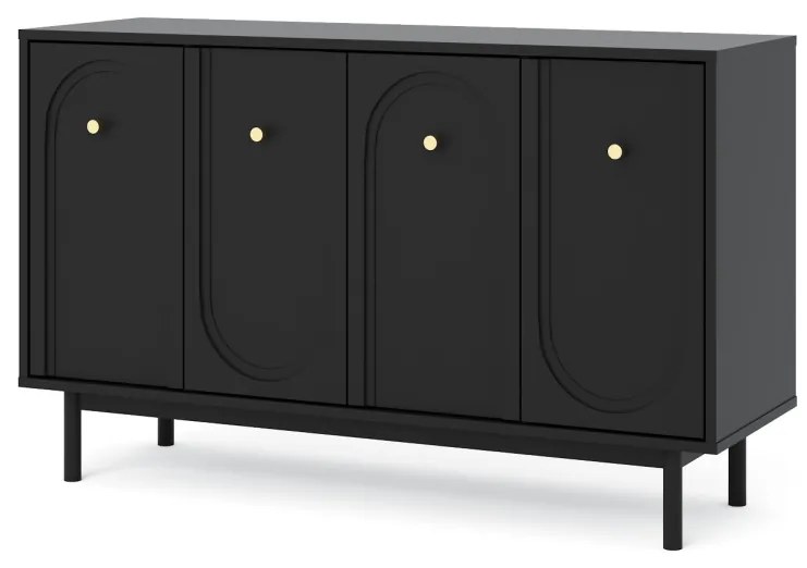 Komód Fekete/Arany Színben. MAZOMA KOMODA 4D