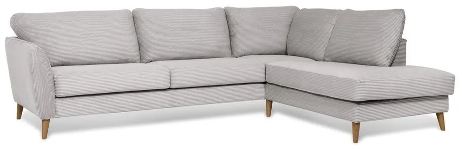 Világosszürke kordbársony sarokkanapé (jobb oldali) Paris – Scandic