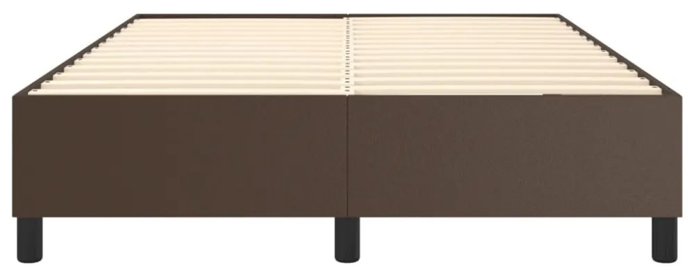 barna műbőr rugós ágykeret 140x190 cm