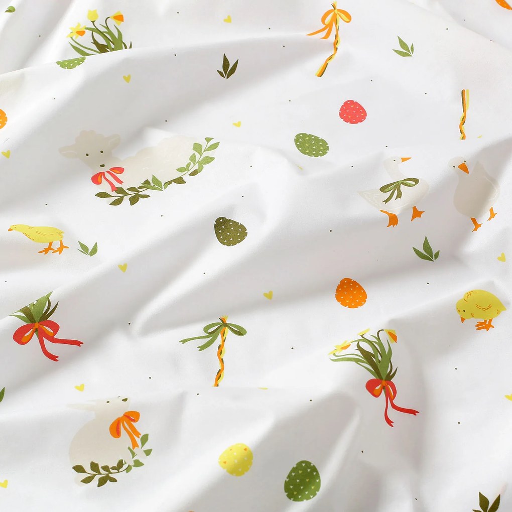 Goldea húsvéti pamut gumis lepedő - húsvéti 140 x 200 cm