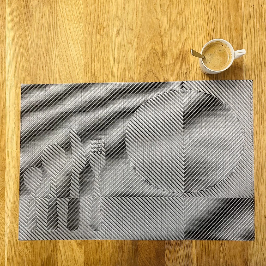Tányér alátét deluxe food szürke 35x45cm TiaHome