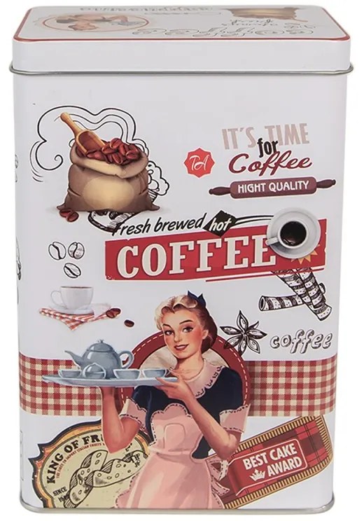 Retro konyhai kávés fémdoboz Fresh brewed coffee