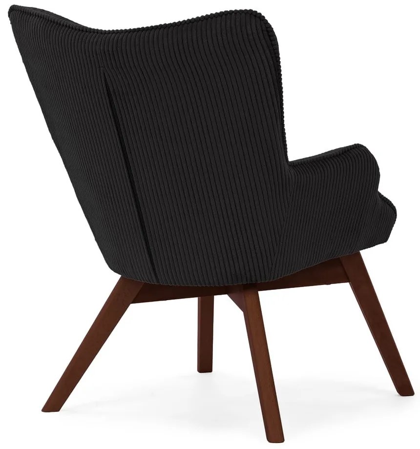 Fekete kordbársony fotel Niko – Ropez