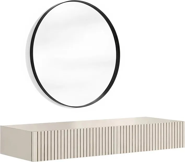 Nicole fali fésülködőasztal fekete tükörrel 60 cm - kasmír matt