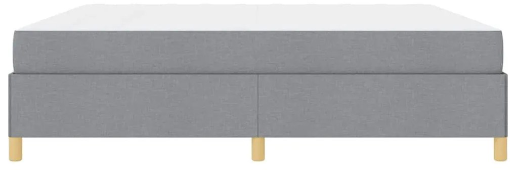 Boxrugós ágy Világosszürke és Fehér 200 x 200 cm szövet