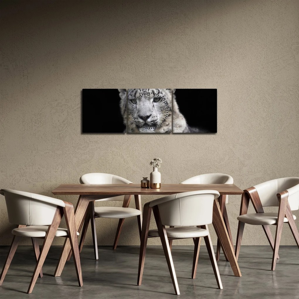 Kép - Snow Leopard (órával) (90x30 cm)