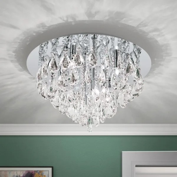 Orion DLU 2516/45-Kristály mennyezeti lámpa CELESTE 6xG9/40W/230V átm. 45 cm króm