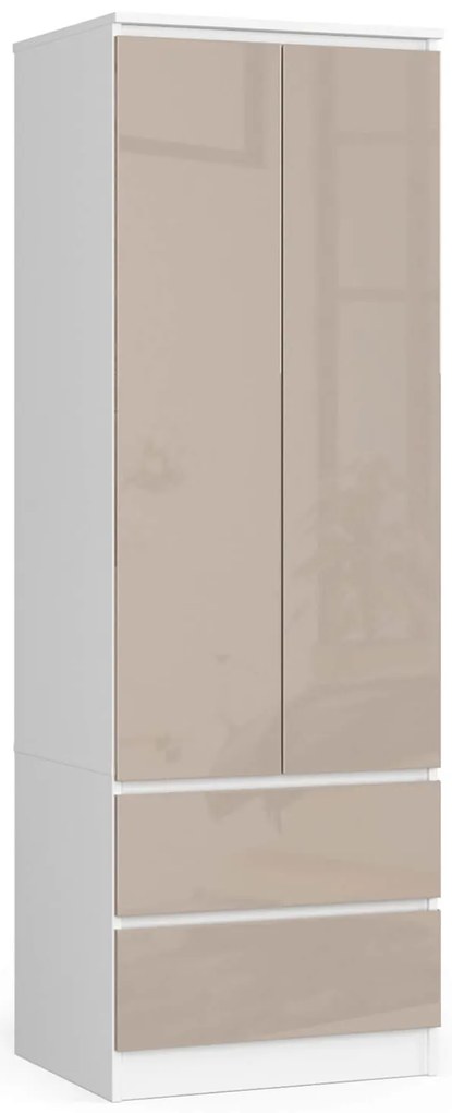 Ruhásszekrény Slots (fehér + fényes cappuccino). 1117363