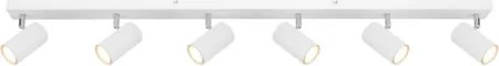 Globo 57911-6DW Mennyezet lámpa, fém fehér, fém krómozott, forgatható/dönthető, HxSzxM: 1150x60x120mm, 6x GU10 35W 230V izzók nélkül