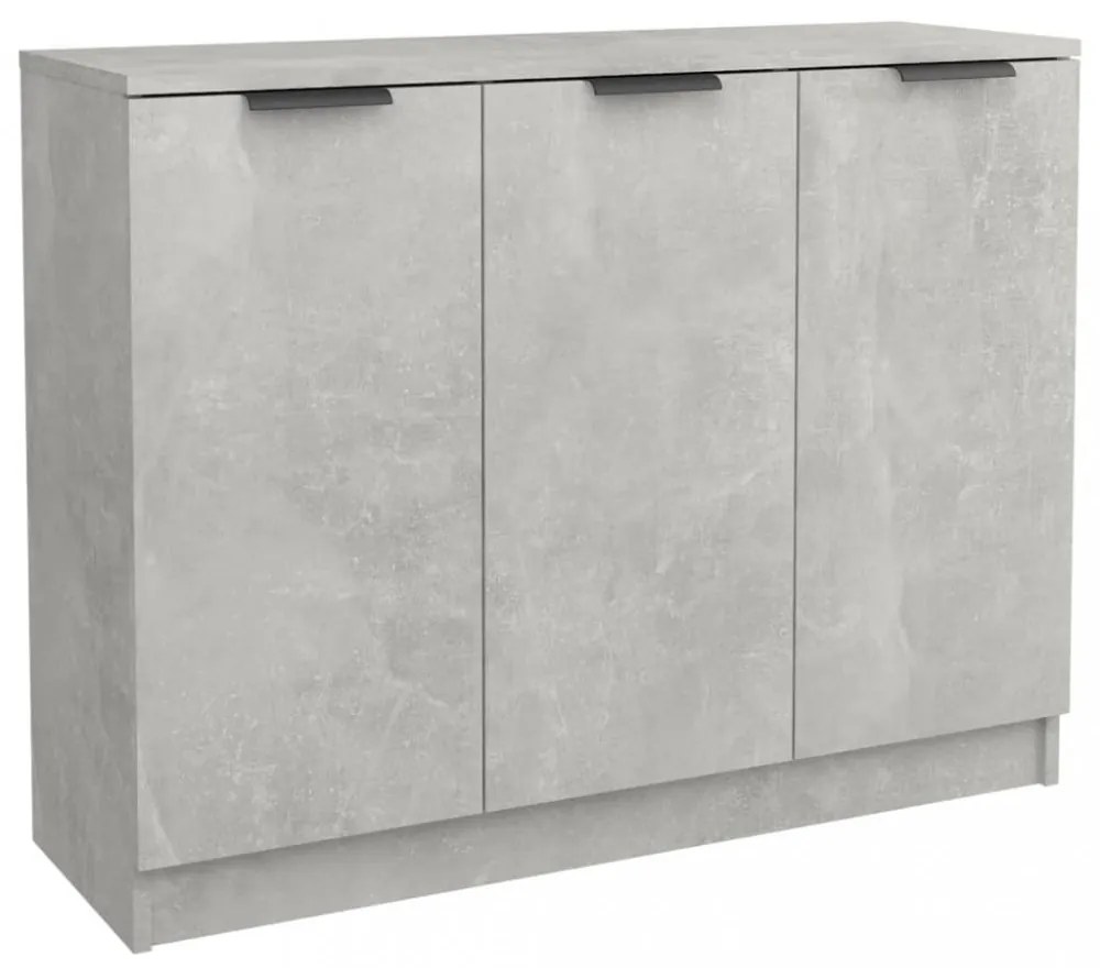 betonszürke szerelt fa tálalóasztal 90,5x30x70 cm