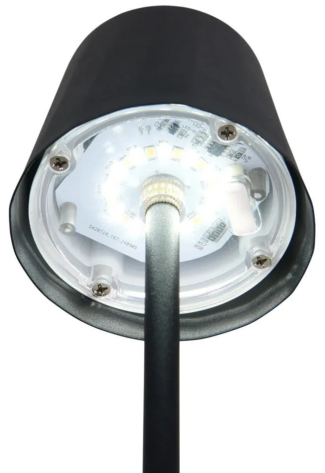 Matt fekete LED asztali lámpa fém búrával (magasság 21 cm) Diaz – Trio
