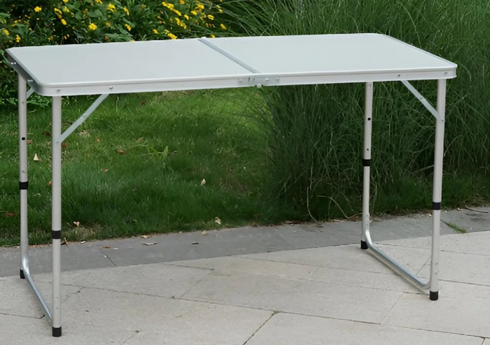 Összecsukható kempingasztal, 120 cm, alumínium/MDF, KEPI TYP 1