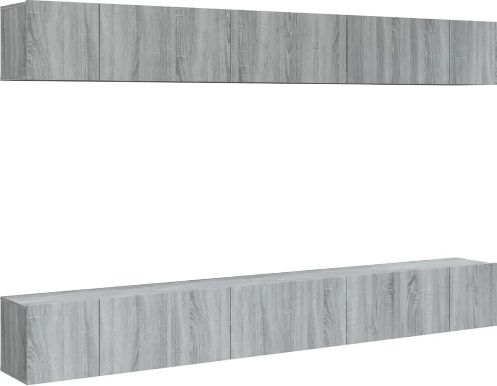 vidaXL 8 db szürke sonoma színű szerelt fa TV-szekrény 60 x 30 x 30 cm