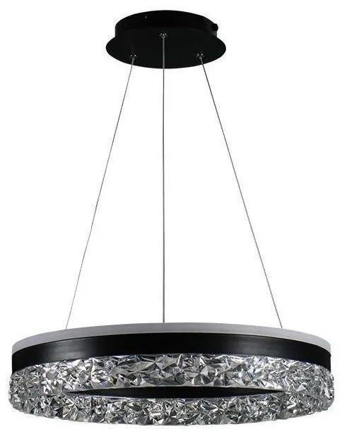 LED dimmelhető csillár zsinóron LED/80W/230V 3000-6500K fekete + távirányítás