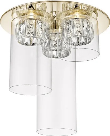ZUMA LINE C0389-03F-F7AC GEM Kristály Mennyezeti Lámpa Átlátszó, Arany LED IP20
