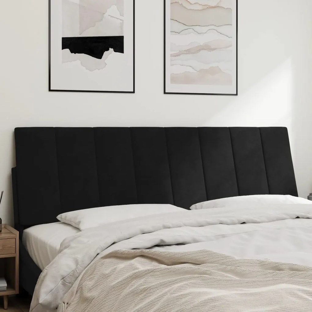 fekete bársony fejtámla párna 160 cm