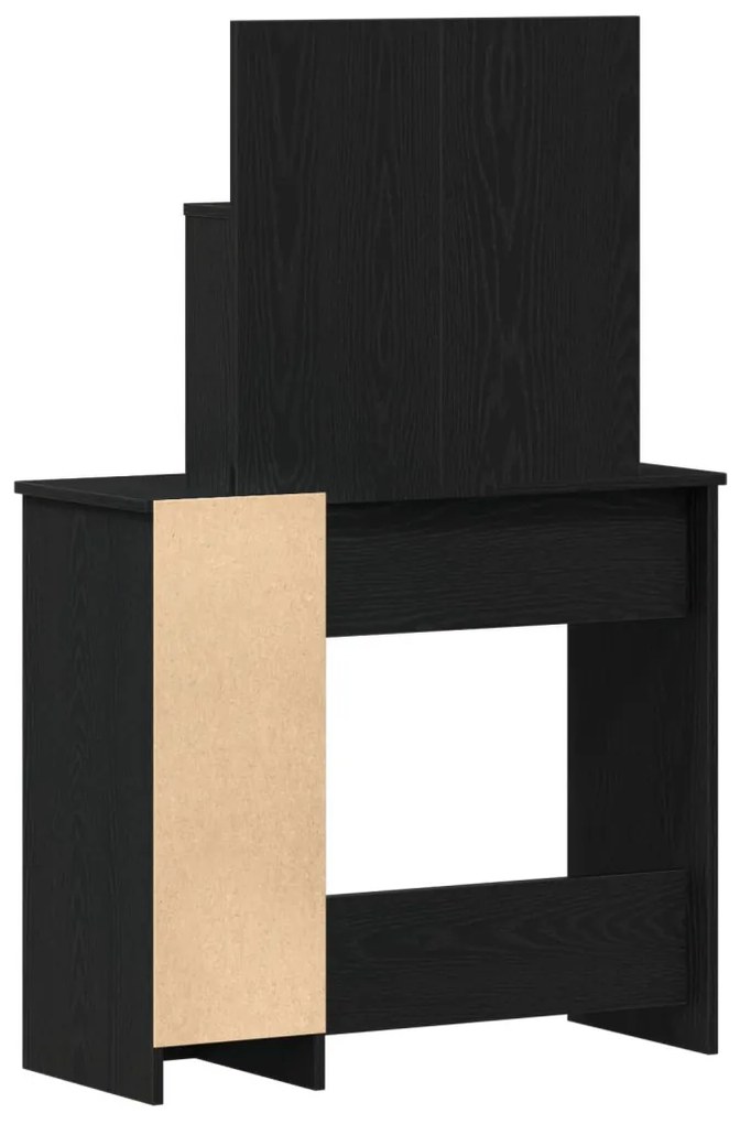 Fekete Tölgy Sminkasztal Tükörrel - 86.5 x 35 x 136 cm