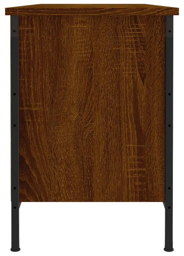 barna tölgyszínű szerelt fa cipőszekrény 100x35x50 cm